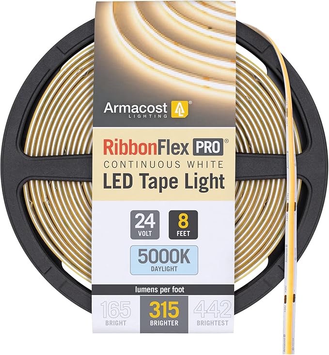 Armacost Lighting RibbonFlex Pro COB, 24V, 5000K, 315 Lumens/Ft, IP20, 2.5M 172410