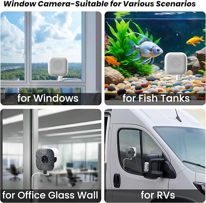 vebiliki 【2 Pack】 Window Cameras with 32GB SD Cards, 2K 3MP Indoor Cameras for Home Security, AI Starlight Color Night Vision, Easy Install & Use, 24/7 Recording, Support 5GHz & 2.4GHz WiFi