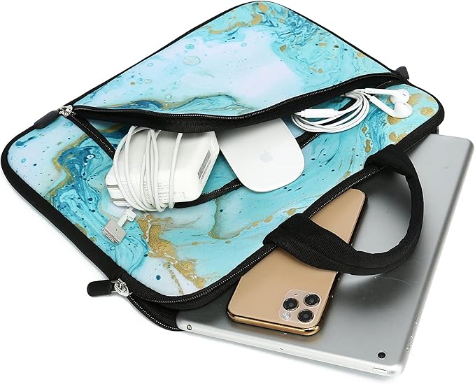 11 11.6 12 12.1 12.5 inches Laptop Sleeve Chromebook Case Ultrabook Case Notebook Sleeve PC Messenger Bag Tablet Case Neoprene Handle Sleeve for Adult Men Women, Two Pockets (Vast Ocean)