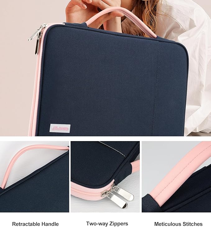 Dadanism 9-11" Tablet Sleeve Padded Carrying Case with Handle for iPad A16 11", iPad 10th Gen/Air5/4 10.9", iPad Air M4/Pro M5 11", iPad 9/8/7th Gen 10.2", Galaxy Tab A11+ 11", Remarkable 2, Indigo