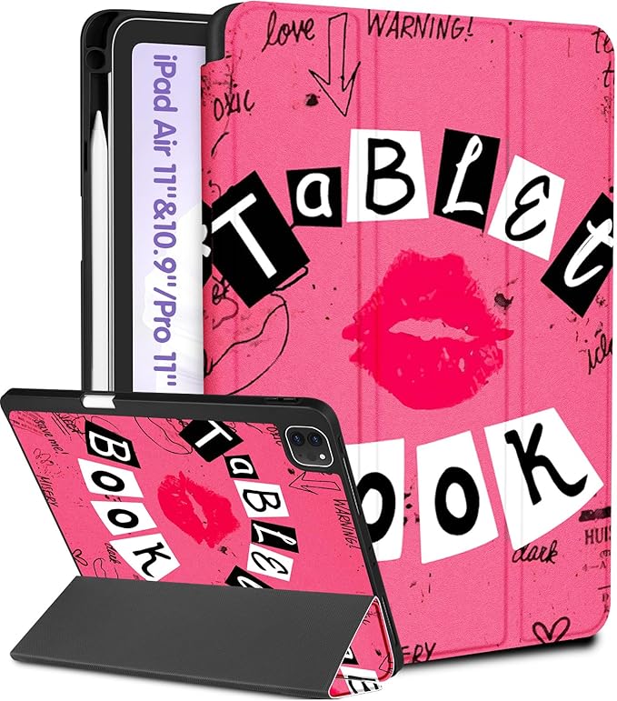 Uppuppy for iPad Air 11 inch Case, Air 5th/4th Generation 10.9, Pro 11'' (4th/3rd/2nd/1st Gen) Case Girls Cute Women Pencil Holder Lips Design Girly Folio Cover for iPad Air 11 2024/2025 (M2/M3)