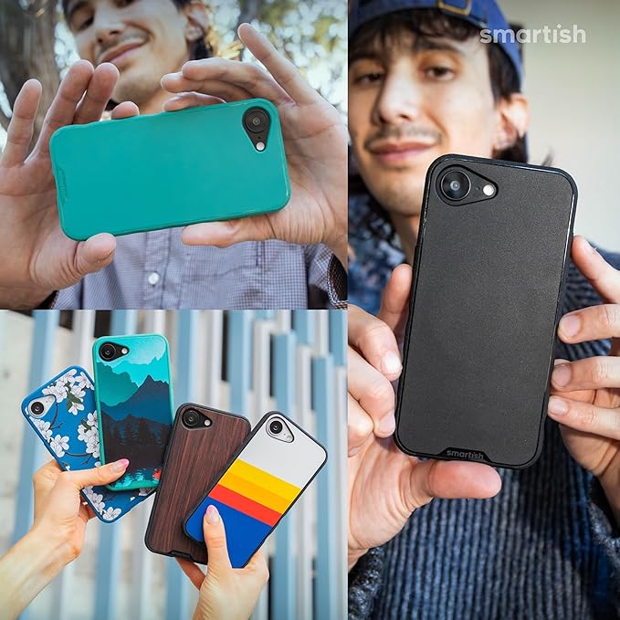 Smartish® iPhone 17e/16e MagSafe Case - Gripmunk Magnetic Slim Case [Lightweight + Protective] Drop Tested Thin Grip Cover with Microfiber Lining for Apple iPhone 17e/16e - Striped Up