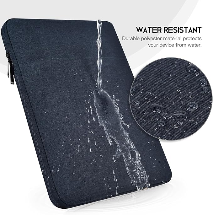 18 inch Portable Monitor Sleeve, Padded Shockproof Protective Carrying Case Bag with Accessory Pocket, Water-Resistant Monitor Display Bag for 18.5 inch Portable Monitors -Navy Blue
