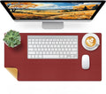 Bloss Red Leather Desk Mat Protector,Large Mouse Pad,Dual-Side Use Mouse Pads,Office Desks Mats,Laptop Protector Desks Mat,Waterproof Dual-Side Desk Keyboard/Writing Pad for Office/Home.23.6"x 13.8"