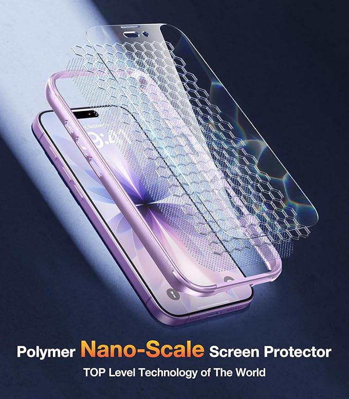 Diaclara Magnetic Designed for 17 Case Full Body Bumper,[Compatible with MagSafe] Military Drop Proof Cover with Built-in Touch Sensitive Anti-Scratch Screen Protector Purple