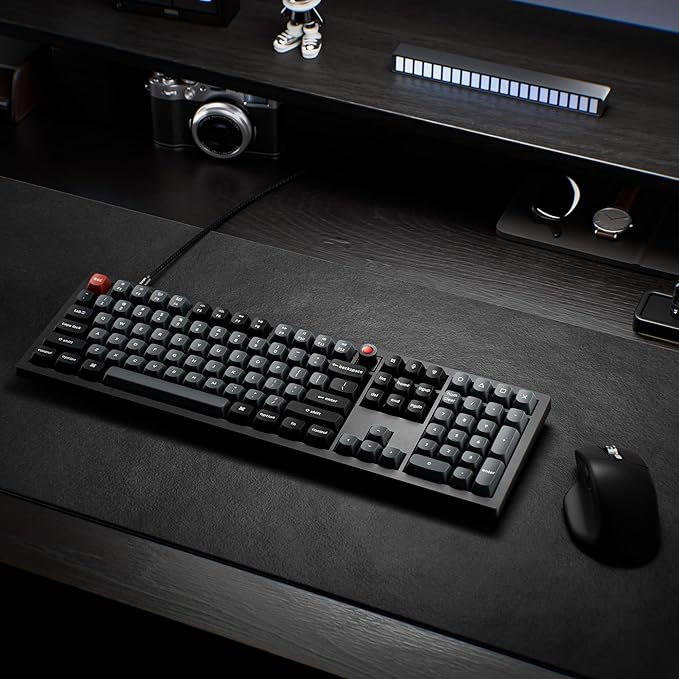 Keychron V6 8K Full Size Wired Mechanical Keyboard with Programmable Knob, 8000 Hz Polling Rate, OSA PBT Keycaps, Hot-swappable Super Red Switchs, RGB Backlit for Mac Windows Linux