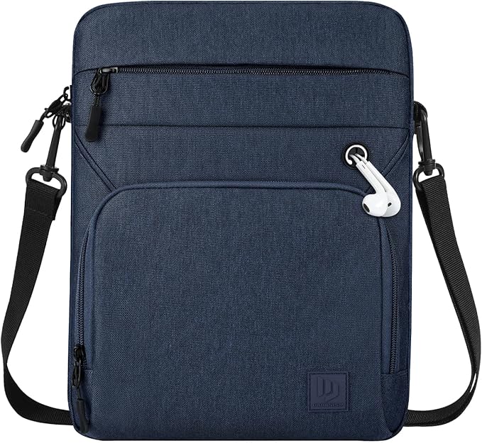 Dadanism 9-11" Tablet Sleeve Bag with Shoulder Strap for iPad (A16) 11", iPad Air M4 Pro M5 11", iPad 10th Gen 10.9", iPad 9/8/7th Gen 10.2", Galaxy Tab A11+ Plus 11", reMarkable 2 10.3",Dusty Blue