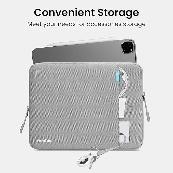 tomtoc 360° Protective Tablet Sleeve for 2026 iPad Air 11-inch (M4/M3/M2), iPad Pro 11-inch (M5/M4/4th/3rd/2nd/1st Gen) with Magic Keyboard/Smart Keyboard Folio, 11" iPad Water-Resistant Tablet Case