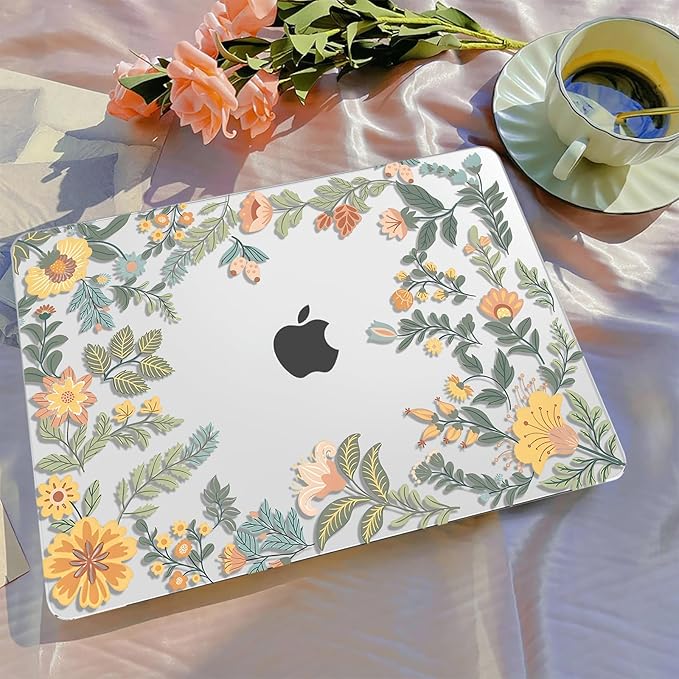 B BELK Compatible with MacBook Air 13 inch Case M5 2026 2025 2024-2022 M4 M3 M2 A3449 A3240 A3113 A2681, Plastic Hard Shell+Keyboard Cover+Screen Protector for MacBook Air 13.6 inch Case,Sunlit Floral