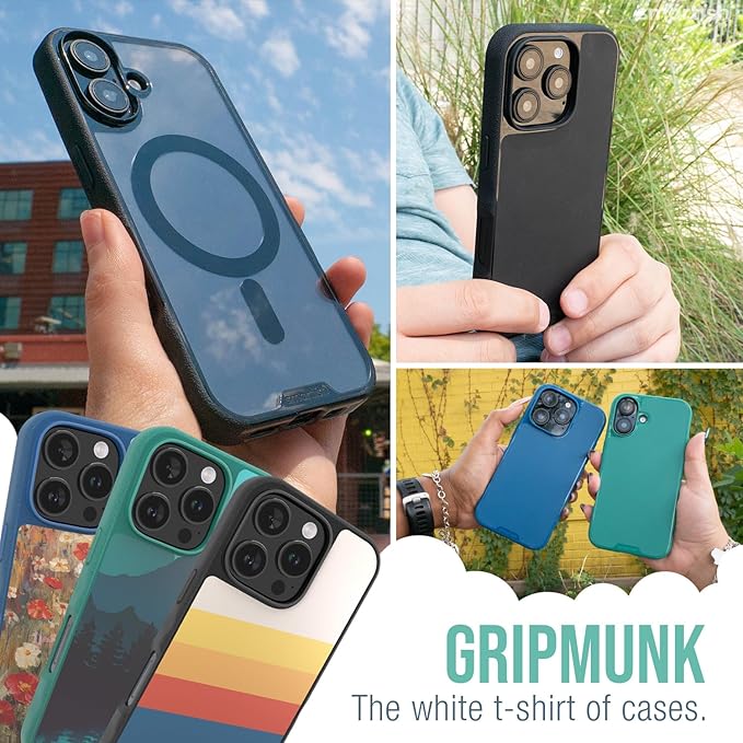 Smartish® iPhone 16 Pro Magnetic Case - Gripmunk Compatible with MagSafe [Lightweight + Protective] Slim & Thin Grip Cover with Microfiber Lining for Apple iPhone 16 Pro - Wildflower Fields
