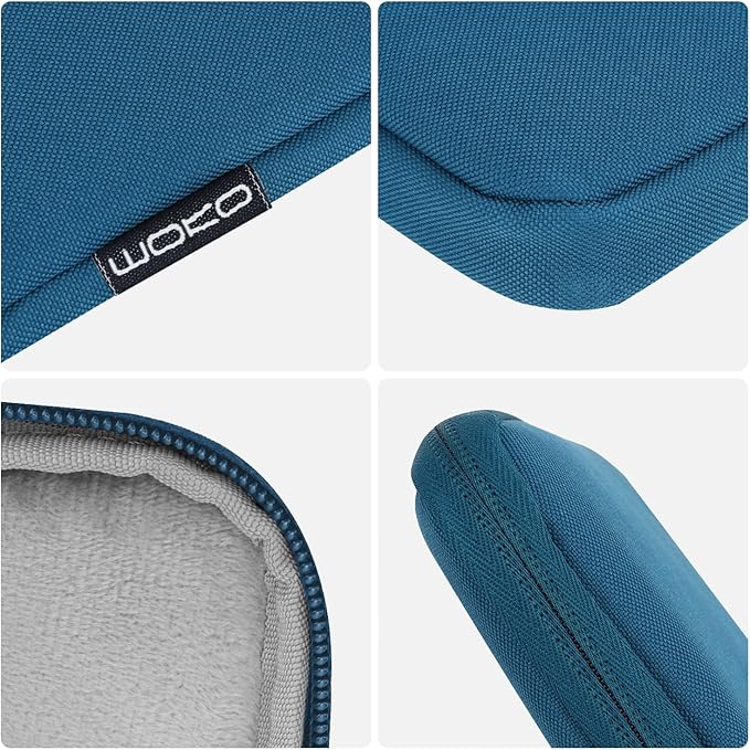 MoKo 13 Inch Tablet Sleeve Fits New 13inch iPad Air M4 2026, iPad Pro M5/M4/Air M3/M2 13", iPadPro 12.9", Galaxy Tab S8+/S9+ 12.4", Polyester Bag Fit with Apple Pencil or Smart Keyboard, Peacock Blue