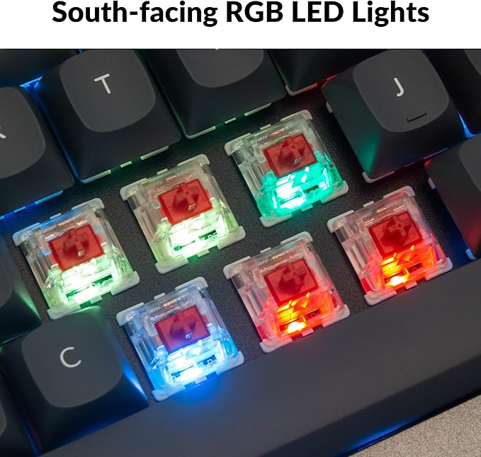 Keychron Q4 Wired Custom Mechanical Keyboard, QMK/VIA Programmable Macro, Full Aluminum, Hot-Swappable Gateron G Pro Red Switch, 60% Layout Double Gasket Compatible with Mac and Windows - Blue