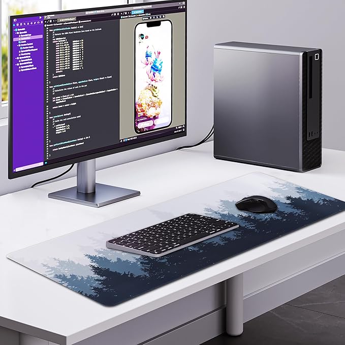 HGWALP Large Gaming Mouse Pad & Extended XXL Computer Game Mouse Mat, Long Desk Pad with Stitched Edges for Keyboard,Home Office Gaming Work Big Desk Pad (35.4x15.7x0.12IN, 90x40CM),Style C