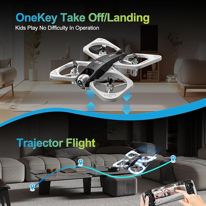 S3 WiFi FPV 6-Axis Gyro & 360° Flip Drone with 480P HD Camera for Beginners (White)