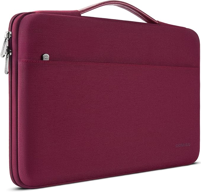 DOMISO 14 inch Laptop Case Sleeve Protective Cover Compatible with 15 inch MacBook Air M4 M3 M2,MacBook Pro,14-15 inch HP Dell ASUS Lenovo Chromebook,Waterproof Computer Cases Bag with Handle,Wine