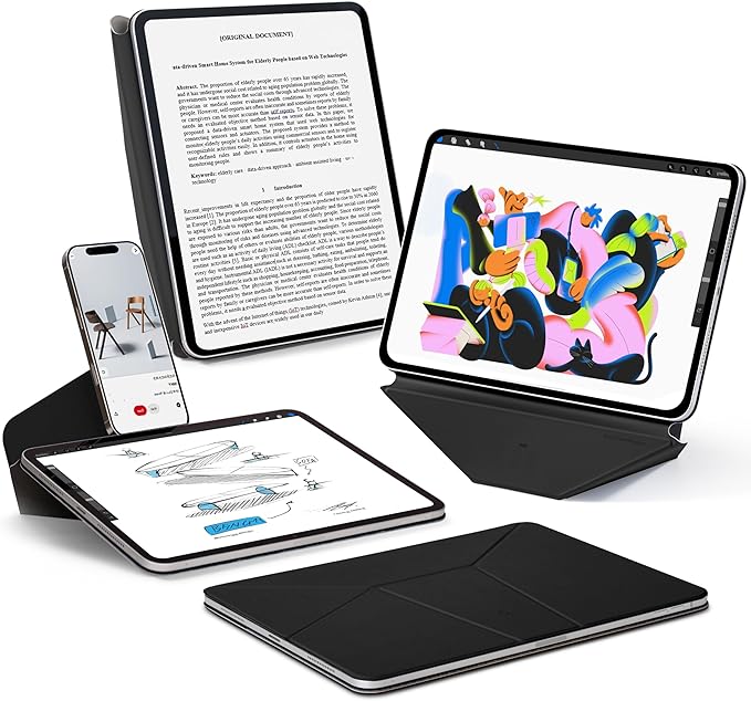 MOFT Dynamic Folio Case for iPad Pro 11- inch (M5 2025 / M4 2024), Slim Magnetic Stand Case with 20+ Viewing Angles, Auto Wake/Sleep, Ultra Thin, Jet Black