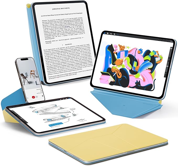MOFT Dynamic Folio Case for iPad Air 13-inch (M4 2026 / M3 2025 / M2 2024),Slim Magnetic Stand Case with 20+ Viewing Angles, Auto Wake/Sleep,Ultra Thin, Panna Cotta x Faded Jeans