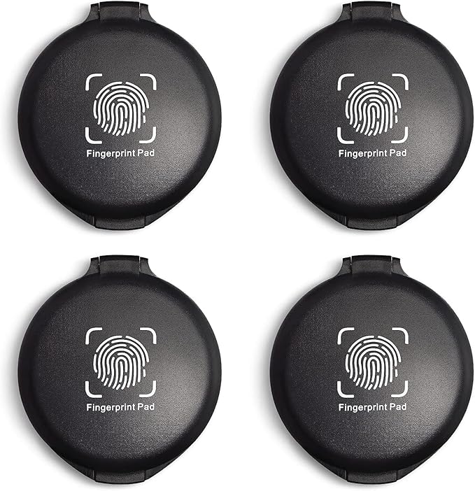 SAYEEC Fingerprint Ink Pad Thumbprint Ink Pad for Office Notary Supplies Identification Security ID Fingerprint Cards Law Enforcement Fingerprint Kit Thumb Print Ink Pad Stamp Pad (Black-4 Pack)