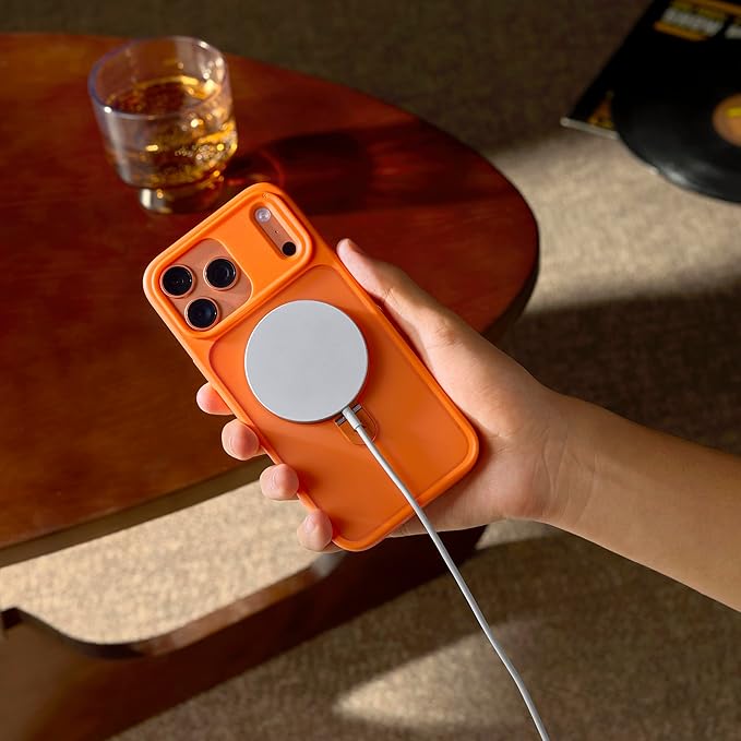 CASEKOO Ultra-Magnetic Stand for iPhone 17 Pro Case [Military Drop Protection] [Compatible with MagSafe] Shockproof Translucent Matte Slim Ring for iPhone 17 Pro Phone Case 6.3", Orange