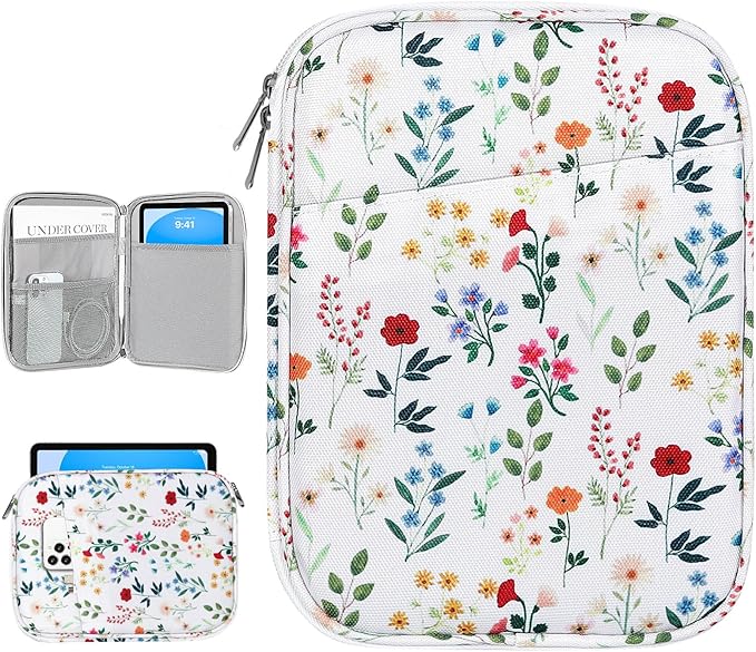 Dadanism 9-11 Inch Tablet Sleeve Bag Carrying Case for iPad (A16) 11th Gen 11", iPad 10th Gen 10.9" Air 5/4, iPad Air M4/Pro M5 11", iPad 9/8/7th Gen 10.2", Galaxy Tab A11+ Plus 11", Blooming Bouquet