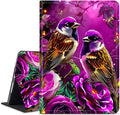 for Amazon Kindle Fire HD 8 & HD 8 Plus(12th/10th Generation, 2024/2022/2020 Release) 8" Tablet Case, Slim Kickstand Stand Leather Smart Cover with Auto Wake/Sleep, 2 Hummingbird Flowers
