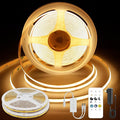 Pandery COB LED Strip Lights Warm White,24V Dimmable led Light Strip KIT with Remote and app Control,2700K 32.8FT/2 * 5m 8mm Wide Ra>90 Cuttable Flexible Strip Lights for Bedroom,Wardrobe,Cabinet