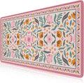 iLeadon Desk Protector Pad Mat Pink, Large Floral Mouse and Keyboard Pad with Smooth Lycra Surface, Long Full Desk Mouse Pad for Laptop, Gaming Desks Mat Cute for Office, Home (Pink)
