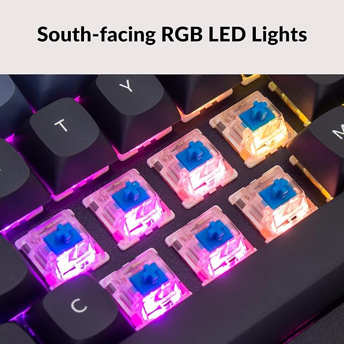 Keychron Q4 Wired Custom Mechanical Keyboard, QMK/VIA Programmable Macro, Full Aluminum, Hot-Swappable Gateron G Pro Blue Switch, 60% Layout Double Gasket Compatible with Mac and Windows - Black