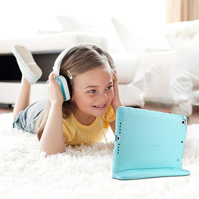 ProCase Kids Case for iPad 9th Generation/iPad 8/iPad 7, iPad 10.2 Case 2021 2020 2019/iPad Air 10.5/iPad Pro 10.5 Kids Case, Shockproof Lightweight Case with Convertible Handle -Aqua