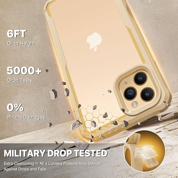 CENHUFO Privacy for iPhone 11 Pro Max Case, Full Body Phone Case with Built-in 9H Tempered Glass Privacy Screen Protector and Camera Lens Protector, Anti Peep Shockproof Bumper Clear Cover - Beige