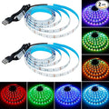 5V USB RGB LED Strip Light USB Powered 13.2ft/4M (2pcs x 6.6ft) 240LEDs Flexible SMD 5050 with Controller Dimmable 19 Dynamic Modes 20 Static Colors No-Waterproof IP20 LED Tape Lights