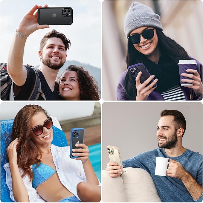 Diaclara Designed for iPhone 14 Pro Max Case 6.7’’, Full Body Rugged Phone Case w/Built-in Sensitive Anti-Scratch Screen Protector+9H Tempered Glass Camera Lens Protector(Royal Purple)