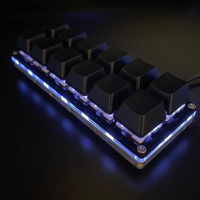 BTXETUEL 12 Key Mechanical Gaming Keyboard One Handed Keypad USB-C Wired OSU Keypad Programmable and Hot Swappable Keyboard.