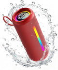 Portable Bluetooth Speaker, IPX7 Waterproof Wireless Speaker, 30W Loud Stereo Sound with Deep Bass, Bluetooth 5.4, EQ Mode for Home/Outdoor/Travel, Birthday Gifts for Adults Men Women Teen (Red)