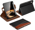 DTTO for iPad mini 7 (A17 Pro) Case, iPad mini 7th / 6th Generation Case (2024/2021), 360 Degree Rotating Premium Leather Folio Stand Cover with Pencil Holder, Black Brown