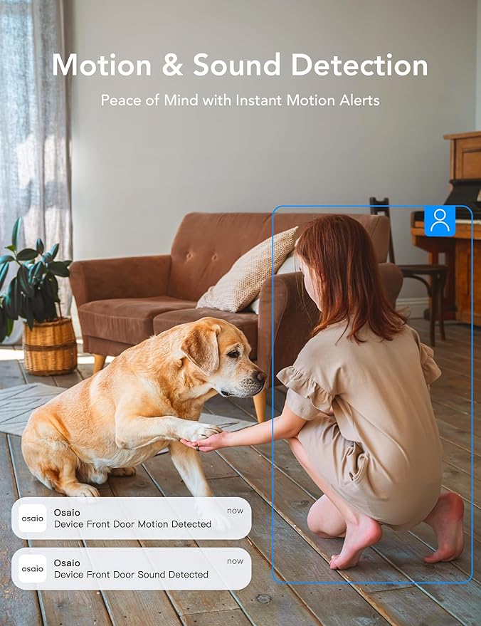 GNCC 2K Indoor Cameras for Home Security with Phone App, 2.4G/5G Mini Pet Cam w/Human/Motion/Sound Detection, Compatible with Alexa, Cloud Storage Optional, Fixed View, Plug-in, 2 Pack