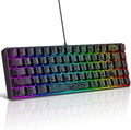 Snpurdiri 65% Wired Gaming Keyboard, 68 Keys RGB Backlit Ultra-Compact Small Gaming Keyboard, for PC/Mac Gamer, Typist, Travel, Easy to Carry on Business Trip Black