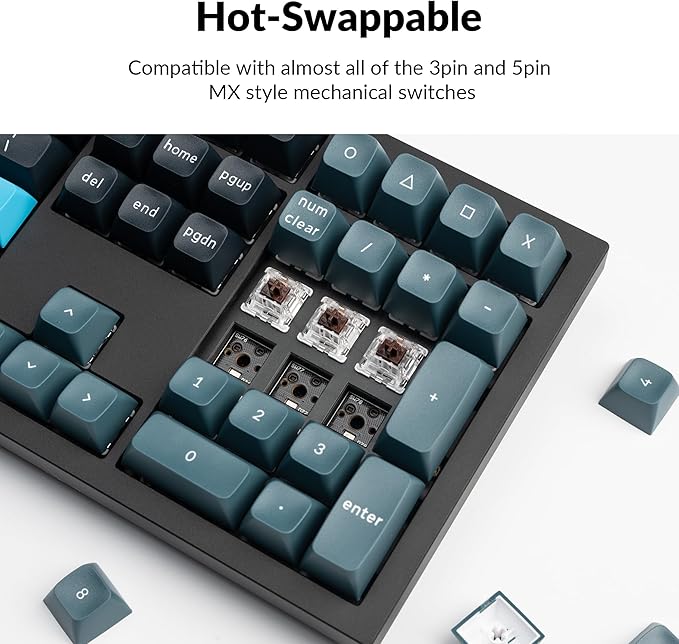 Keychron Q6 Pro Full Aluminum QMK/VIA Programmable Knob Bluetooth Custom Mechanical Keyboard, Full-Size KSA Double-Shot PBT Keycap Hot-Swappable, RGB Backlit, Brown Switch for Mac Windows Linux-Black