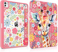 Case for iPad Pro 13 inch (M5) 2025 (M4) 2024 Release Slim Lightweight Cute Hot Pink Cover with Clear Back TPU Edge Pencil Holder Trifold Stand, Giraffe