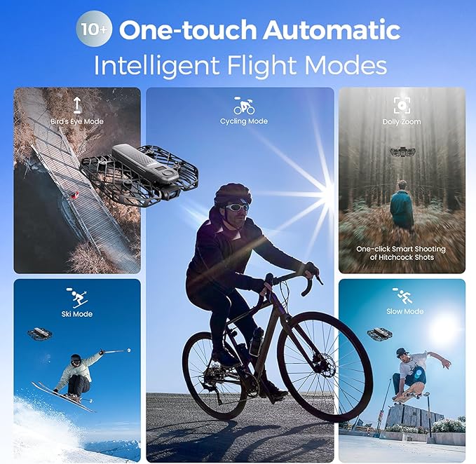 HOVERAir X1 PRO 4K Action Flying Camera, Foldable Drone with Camera with 42 KM/H Follow Speed, 10+ Fully Automatic Flight Modes, Fly Anywhere with OmniTerrain, SmoothCapture 2.0(Cycling Combo)