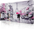 Lokigo Paris Eiffel Tower Desk Pad,Mouse Pad,Romantic Vintage Gray Pink Large Desk Mat for Girls Women, Laptop Writing Mat for Office Work/Home/Decor, Pink, 31.5"x11.8"