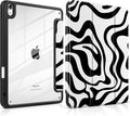 Case for iPad Air 11 inch M4 2026 M3 2025 M2 2024 Release with Pencil Holder - Aesthetic Cute Preppy Design Trifold Cover with Soft TPU Bumper Clear Back Auto Sleep/Wake for Girls Women, Waves