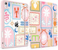 Case for iPad Air 13 inch 2026 M4 2025 M3 2024 M2 Release Slim Lightweight Shockproof Cute Light Pink Cover with Clear Back TPU Edge Pencil Holder Trifold Stand Auto Sleep, Creative Collage