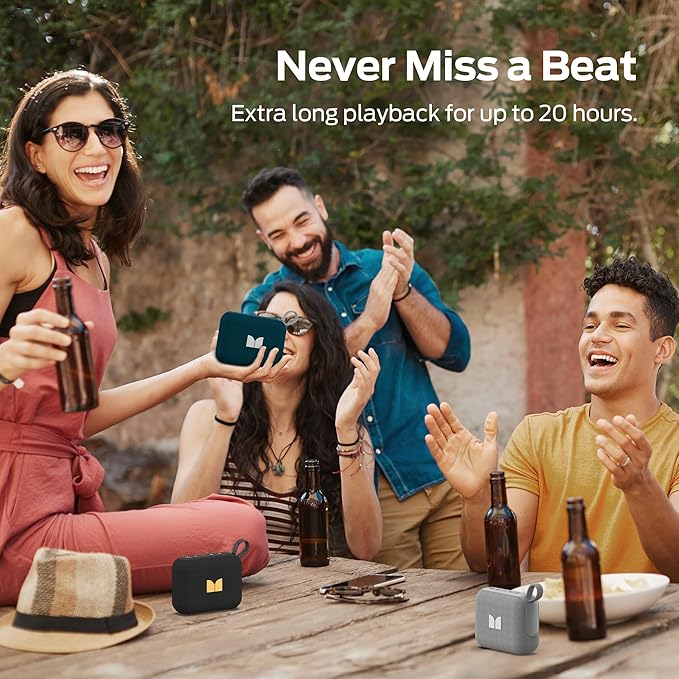 Monster Cube 1 Portable Bluetooth Speaker, IP68 Waterproof, Bluetooth 6.0, 20H Playtime, Powerful Stereo Sound, Speaker for Home, Outdoors and Travel, Grey