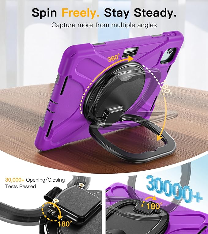 BRAECN for iPad Air 11 Inch M4 Case 2026 M3 2025/M2 2024, iPad Air 10.9" 5th/4th Gen, iPad Pro 11” 4th/3rd/2nd/1st Kids Cover with Screen Protector, Pencil Holder, Shoulder Strap, Handle & Kickstand