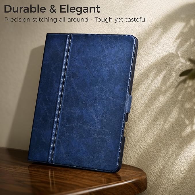 Slim Case for iPad Pro 11 Inch M5/M4 (2025/2024) A3357/A3358/A2836/A2837 with Pencil Holder,Lightweight Cover,Magnetic Closure,Multi Angle Stand,Typing Angle,Auto Sleep/Wake,Dark Blue