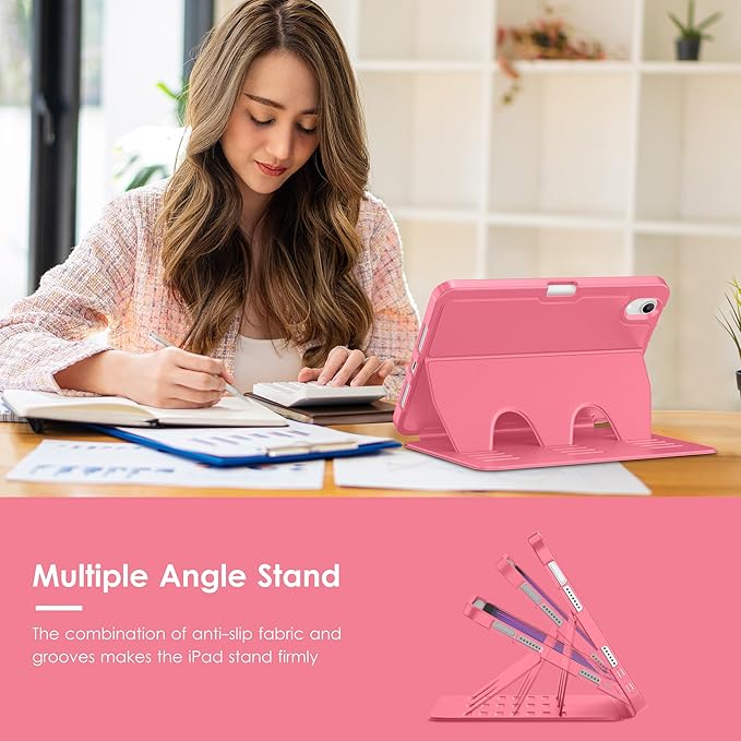 VIKESI Case for iPad mini 7 (A17 Pro) and iPad mini 6,Multiple Angles Magnetic Stand Cover,Shockproof Soft Back,Pencil Holder,and Auto Sleep/Wake,Watermelon