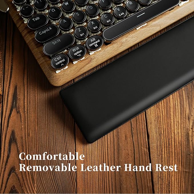 7KEYS Retro Typewriter Mechanical Gaming Keyboard, Vintage Style Computer Keyboard with Wireless Bluetooth5.0/Wired/2.4G, True RGB Backlight, Compatible with PC/Laptop/Tablet/Phone