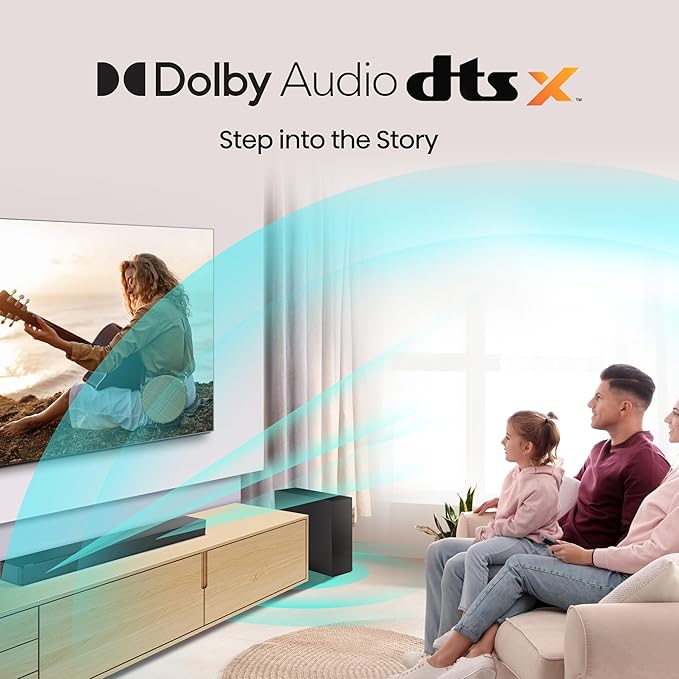 Hisense HS2100 2.1 Ch 240W Sound Bar with Wireless Subwoofer - DTS Virtual X, Dolby Audio, Ezplay, 6 EQ Modes, HDMI ARC, Bluetooth 5.3