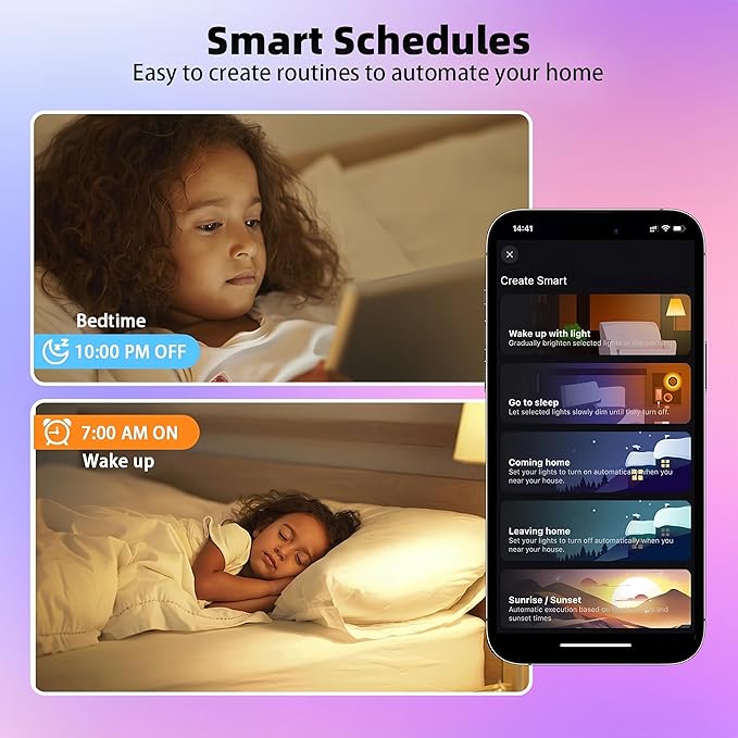 Smart Light Bulbs 6Pack with Remote, Color Changing Light Bulbs Work w/Alexa Google Home, 9W A19 E26 800LM Colored LED Bulb, 2.4GHz Only, 50+ DIY Scenes, App & Voice Control WiFi Light Bulbs